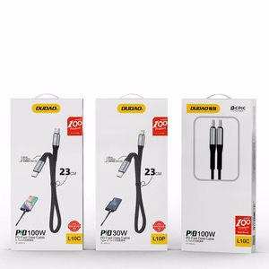 Dudao L10P Lightning - USB-C PD 20W kaapeli 0.23m - musta