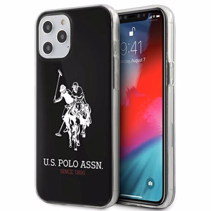 US Polo USHCP12LTPUHRBK Shiny Big Logo suojakuori laitteelle iPhone 12 Pro Max 6.7", musta
