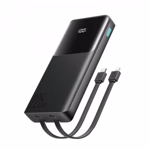 Joyroom JR-PBF19 22.5W 10000mAh Powerbank kahdella sisäänrakennetulla kaapelilla - musta