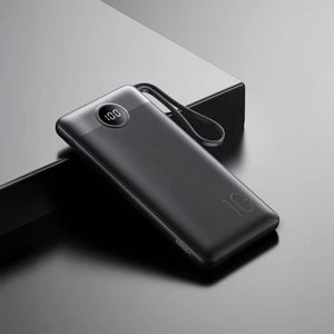 Varavirtalähde Veger C10 (W1116) 10000 mAh sisäänrakennetuilla Micro-USB / Type-C / Lightning -kaapeleilla musta