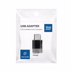 Adapteri Type C - Micro USB Blue Star - musta