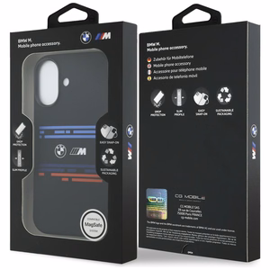 BMW M Silicon Horizontal Line MagSafe Suojakuori iPhone 17:lle - Musta