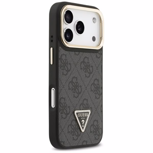 Guess 4G PU Triangle Logo & Stand Camera MagSafe suojakuori iPhone 17 Pro - musta