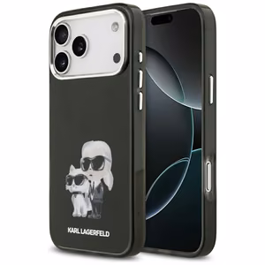 Karl Lagerfeld IML Aquarelle Karl & Choupette & Logo MagSafe Suojakuori iPhone 17 Pro:lle - musta