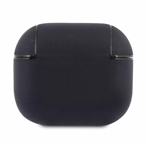 BMW Aitoa nahkaa Silver Logo Case for AirPods 3 - laivastonsinistä