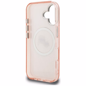 Karl Lagerfeld IML Glitter Karl & Choupette Heads Logo MagSafe iPhone 16 Case - Pink