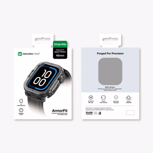 AmazingThing Titan Pro Metallisuojakuori Apple Watch 11 46mm Alumiini - Musta