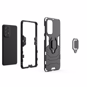 Ring Armor tough hybrid case cover + magnetic holder for Samsung Galaxy A73 black