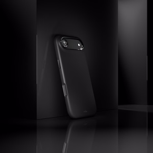 Puro Icon Mag Pro nestesilikoninen Suojakuori iPhone 17 Air:lle, MagSafe -yhteensopiva, kamerasuojauksella ja alumiinipainikkeilla - musta