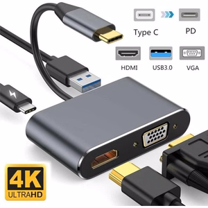 Reach USB-C -keskitin: PD + HDMI + VGA + USB 3.0