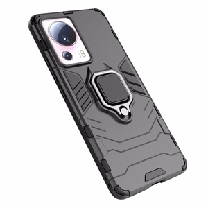 Ring Armor panssari Suojakuori Xiaomi 13 Litelle Magneettinen pidike sormusrengas musta