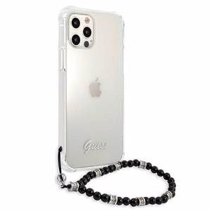 Guess GUHCP12LKPSBK iPhone 12 Pro Max 6.7" läpinäkyvä kovakotelo Musta Pearl