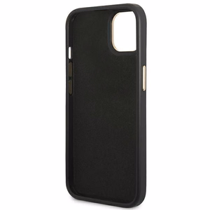 Guess Suojakuori iPhone 13 / 14 / 15 GUHCP14SHG4SHK (4G Vintage Gold Logo) musta