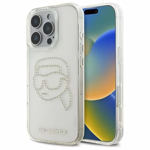 Karl Lagerfeld KLHCP16XHKHDCELT iPhone 16 Pro Max 6.9" Läpinäkyvä Kova Suojakuori IML Rhinestones Karl Head