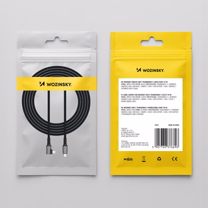 Wozinsky WPS2-UY41S USB-C USB4 40Gb/s 240W 2m kulmakaapeli - musta