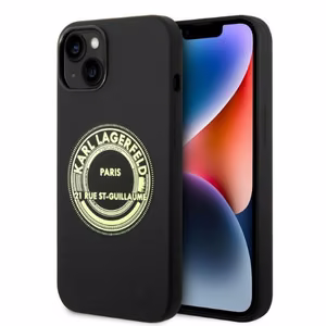 Karl Lagerfeld KLHCP14MSRSGRCK iPhone 14 Plus 6.7 kovakuori musta / musta Silicone RSG