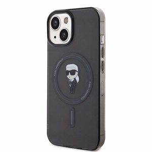 Karl Lagerfeld suojakuori iPhone 15 6,1 KLHMP15SHFCKNOK musta kovakuori IML Ikonik MagSafe