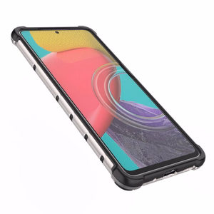 Honeycomb tapauksessa panssaroitu kansi geelirunko Samsung Galaxy M53 5G läpinäkyvää