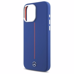 Mercedes Silikoninen Red Stripe MagSafe suojakuori iPhone 16 Pro Max:lle - tummansininen