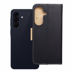 Läppäsuojakuori Samsung A57 Fancy Book musta / kultainen