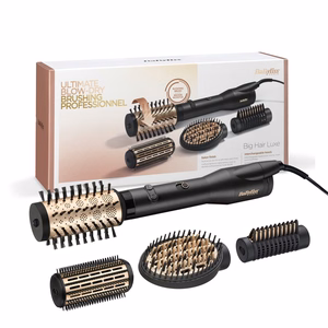 BaByliss Big Hair Luxe AS970E – kuumailmamuotoiluharja, 3 lämpöasetusta, 650 W, musta/kultainen