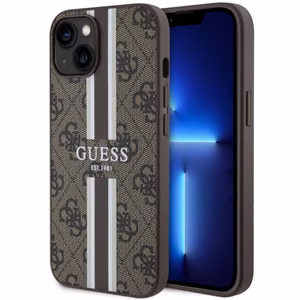 Guess GUHMP14SP4RPSW iPhone 14 6,1 ruskea suojakuori Magsafe 4G Printed Stripes