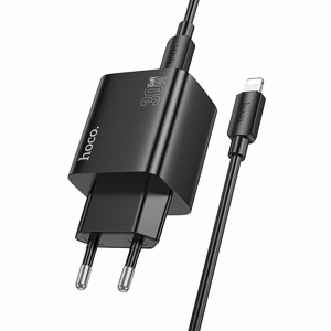 Puhelinlaturi Hoco 2 x USB C + 2 x USB A QC3.0 PD 3A 30W + kaapeli USB C - Lightning N56 musta