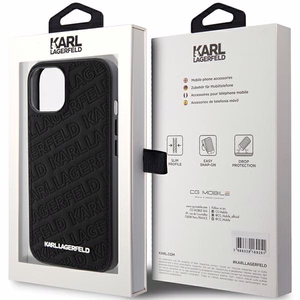 Karl Lagerfeld Quilted K Pattern Suojakuori iPhone 15 Plus / 14 Pluslle - musta