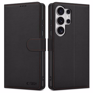 Tech-Protect Wallet -suojakuori Samsung Galaxy S26 Ultra:lle musta ja punainen