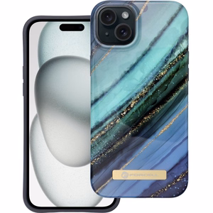 Suojakuori iPhone 15 PLUS:lle Forcell F-Protect Mirage yhteensopiva MagSafe jade marble