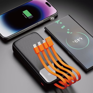 Dudao K6Pro universaali 10000mAh varavirtalähde USB, USB Type C, Lightning -kaapeleilla, musta (K6Pro-black)
