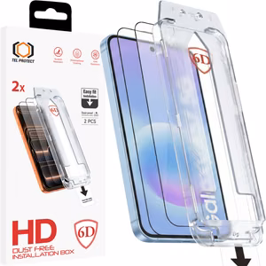 Tel Protect Dust-Free Easy Fit Full Glue 6D karkaistu lasi Samsung Galaxy A56/A57 5G musta - 2 kpl