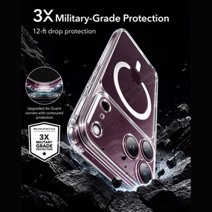 ESR Classic Hybrid MagSafe suojakuori mallille iPhone 18 Pro / 17 Pro – läpinäkyvä