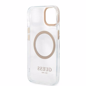 Guess GUHMP13MHTRMD iPhone 13 6.1 "kulta / kulta kova kotelo Metal Outline Magsafe metalli ääriviivat