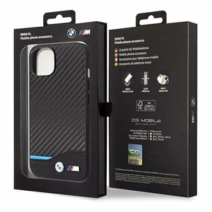 Kotelo BMW BMHCP14S22NBCK iPhone 14 6.1 "musta / musta nahka Carbon