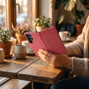 MEZZO Book Suojakuori SAMSUNG A57 kissat punainen