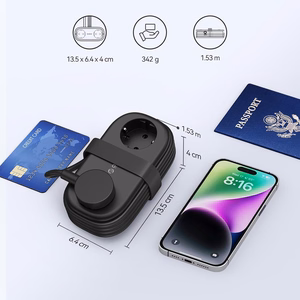 Orico APP 15.5W 5in1 jatkojohto 2x AC + 2x USB-A + 1x USB-C - musta