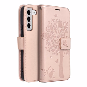 MEZZO Book-suojakuori Samsung S22:lle tree Rose Gold