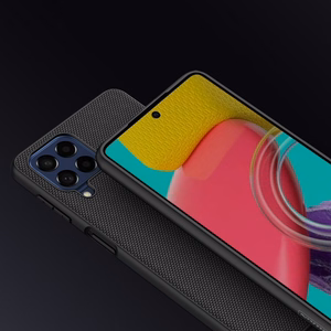 Nillkin Textured Case kestävä vahvistettu tapauksessa geelirunko ja nylon takaisin Samsung Galaxy M53 5G musta musta