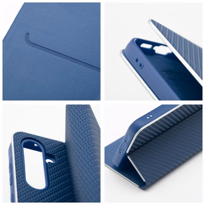 Luna Book Carbon -lompakkokotelo Xiaomi Redmi 17 4G / 17 5G EU -puhelimelle, sininen