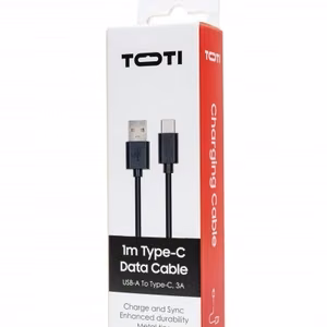 SEEK TOTI USB-A – Type-C, 1 m PVC datakaapeli 3A, musta