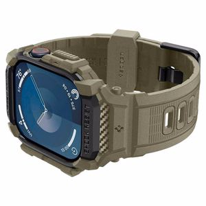 Spigen Rugged Armor Pro Hihna Apple Watch 10:lle (46MM) - vihreä