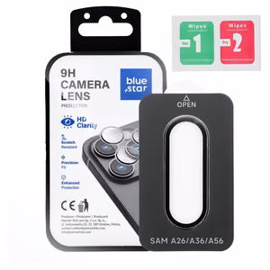 Camera Lens Protector BLUE STAR Easy Install for SAMSUNG A56 black