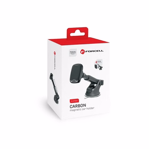 Magneettinen auton puhelinteline Forcell F-Grip Carbon H-CT327 tuulilasi / kojelauta musta