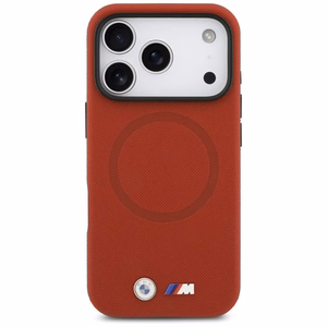 BMW Suojakuori iPhone 17 Pro:lle MagSafe-yhteensopiva BMHMP17L25PFWSMR (PU FW Metal Logo) punainen