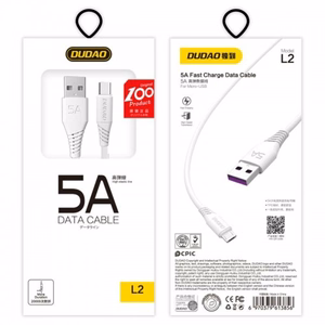 Dudao USB / USB Type C 5A 1m valkoinen
