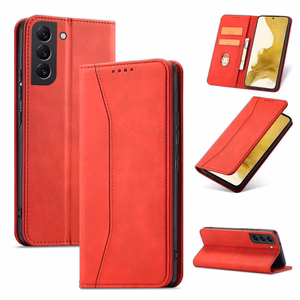 Magnet Fancy Suojakuori Samsung Galaxy S23+:lle lompakkokotelo jalustalla punainen