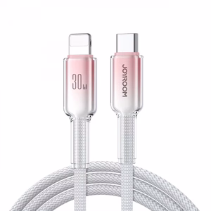 Joyroom S-A42 Crystal-Clear Series 30W USB-C - Lightning -kaapeli 1,2 m - valkoinen