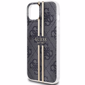 Guess IML 4G Gold Stripe suojakuori iPhone 15 Plus / 14 Plus:lle - musta