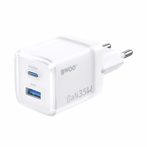 BWOO GaN seinälaturi CDA222 PD 35W 1 x USB 1 x USB-C valkoinen
